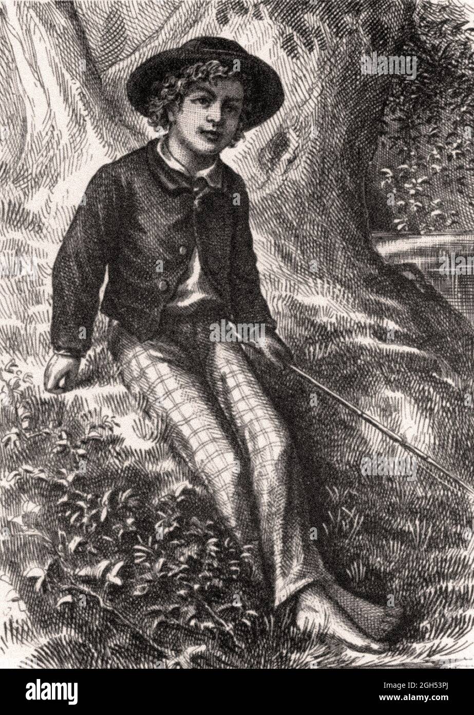 Frontispicio de la primera edición de The Adventures of Tom Sawyer de Mark Twain - 1876 Foto de stock