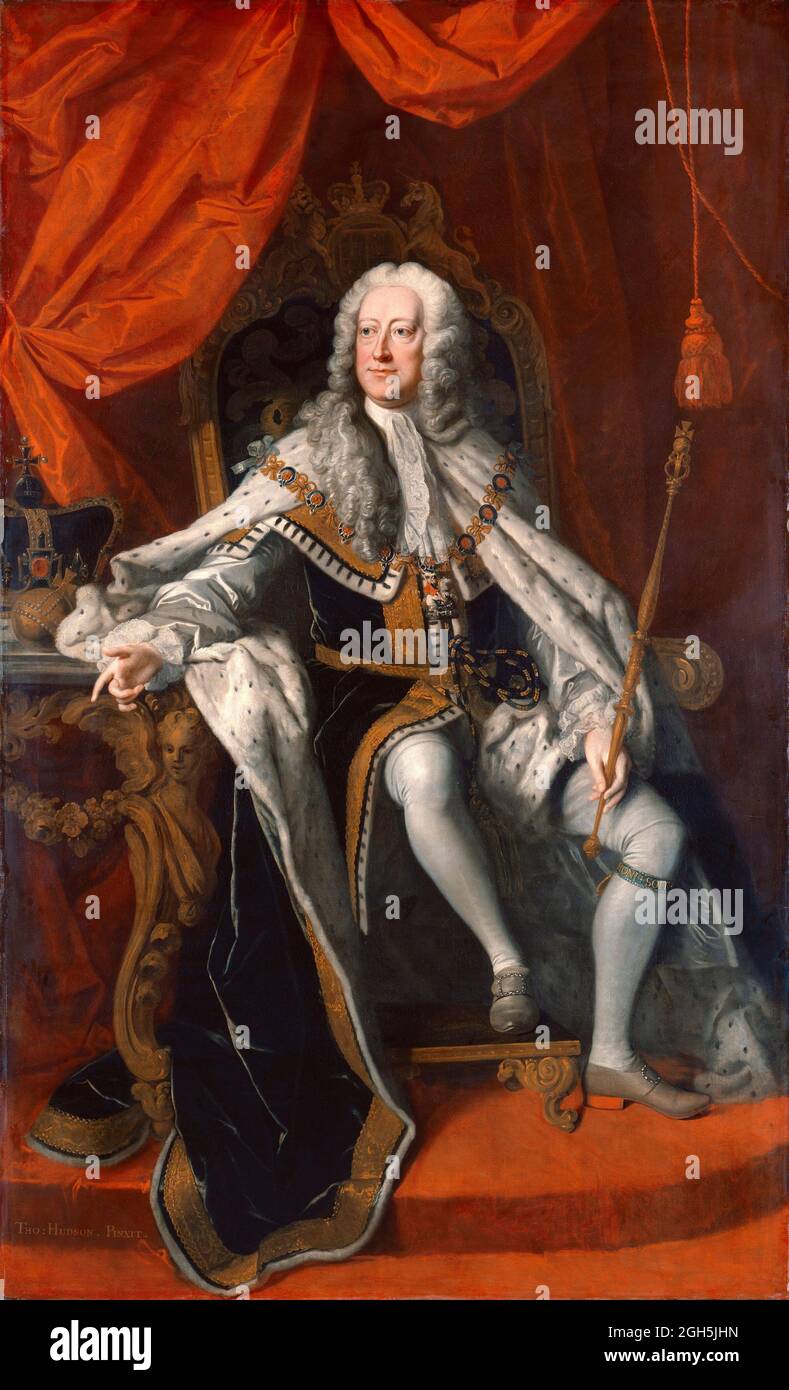 Un retrato de Thomas Hudson del rey Jorge II que fue rey de Inglaterra desde 1727 hasta 1760 Foto de stock