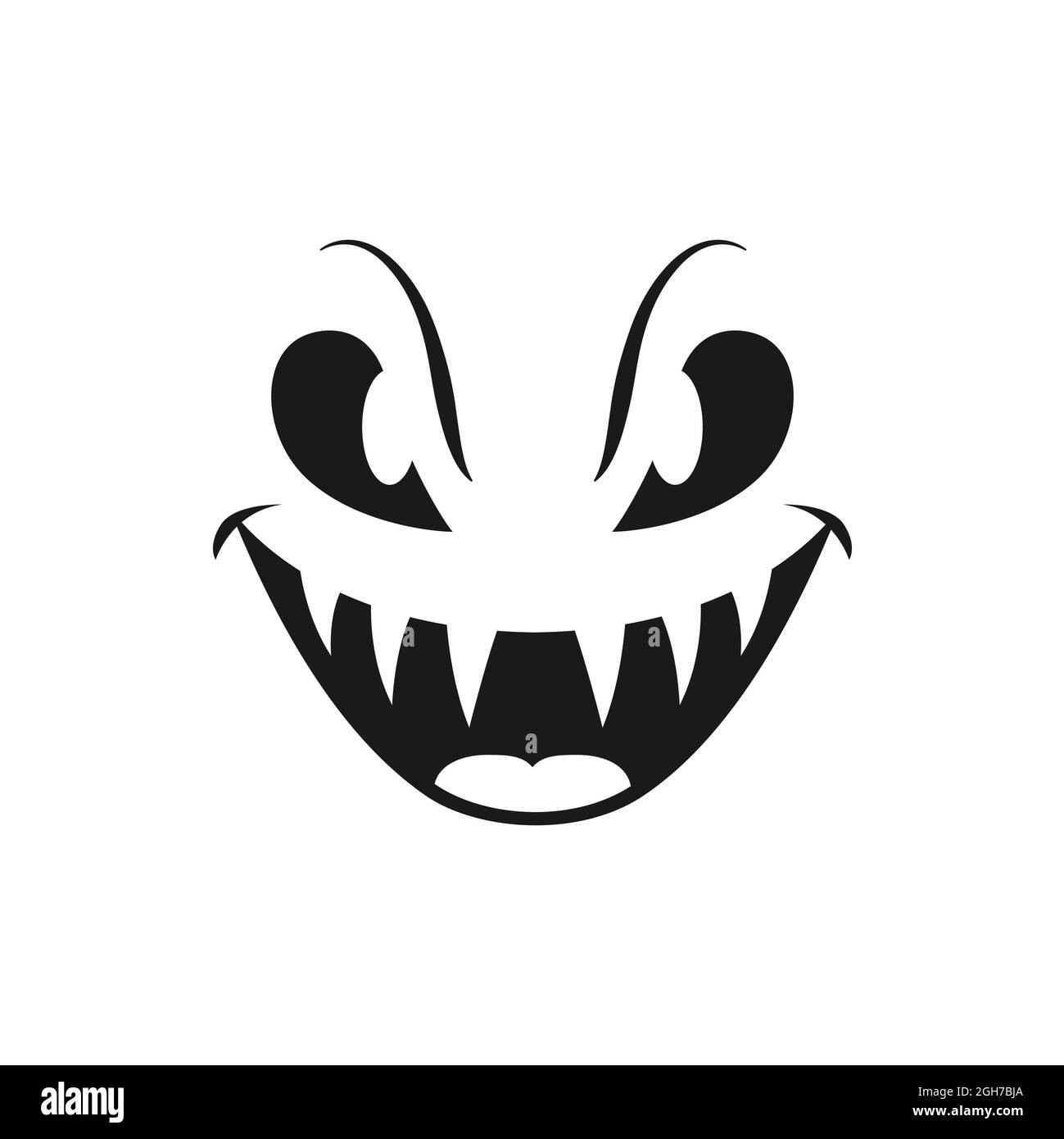Halloween cara vector icono, sonrisa malvada miedo, ojos de calabaza creepy  y boca con dientes afilados. Riendo fantasma, Jack linterna emoji monocroma  aislado m Imagen Vector de stock - Alamy