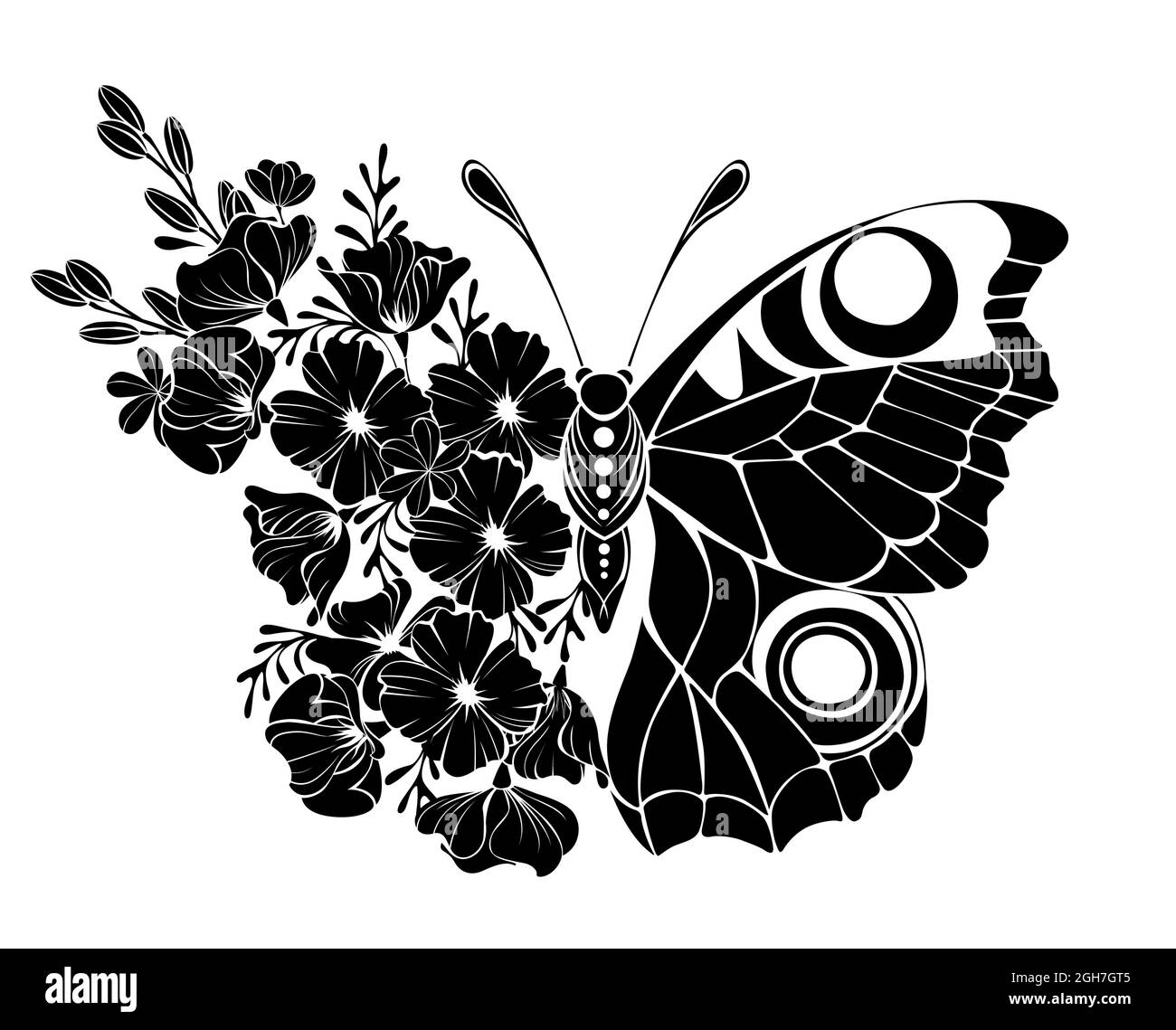Flor negra Imágenes de stock en blanco y negro - Alamy