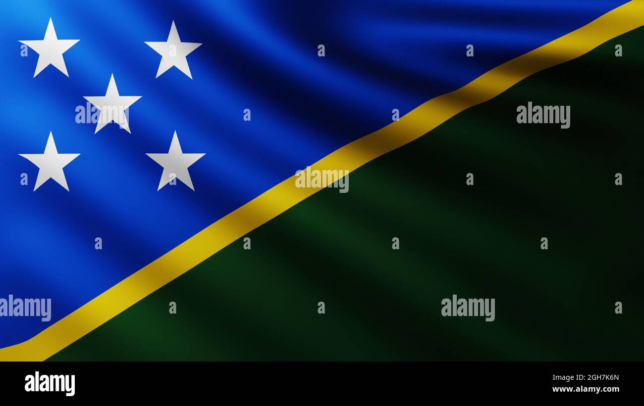 Gran Bandera de la Isla Salomón fondo a pantalla completa en el viento con  patrones de olas Fotografía de stock - Alamy