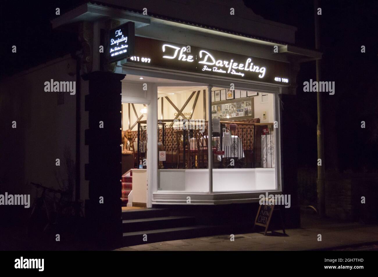 Restaurante indio 'The Darjeeling', Huntingdon, Inglaterra Foto de stock