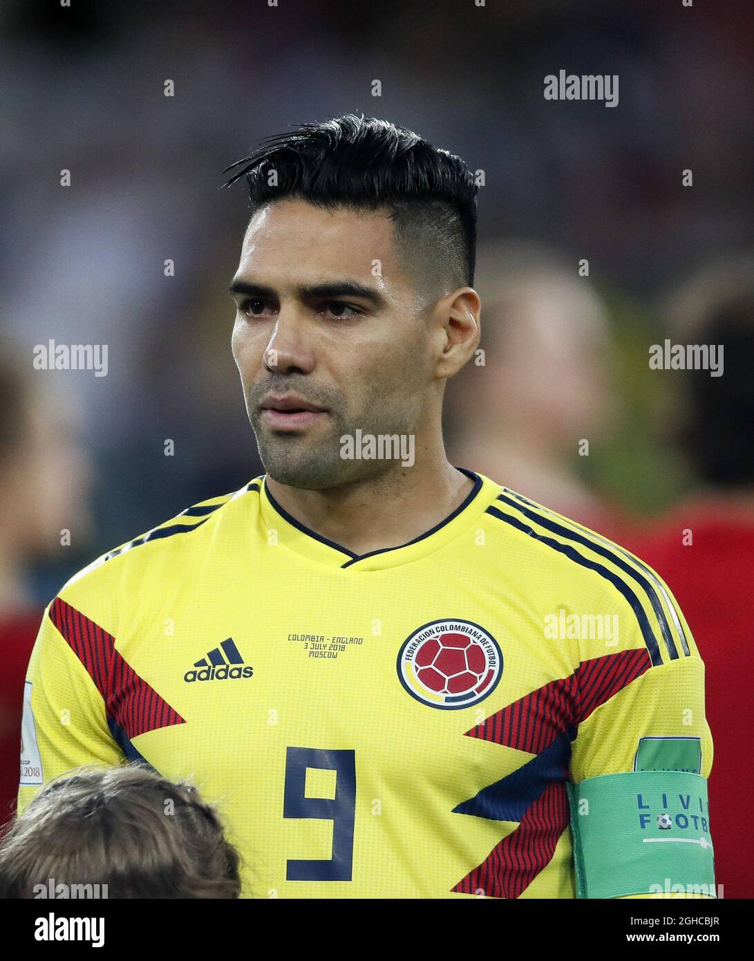 ColombiaÕs Radamel Falcao en acción durante la Copa Mundial de la FIFA 2018 Ronda de 16 en el Spartak de Moscú. Foto fecha 3rd de julio de 2018. El crédito de