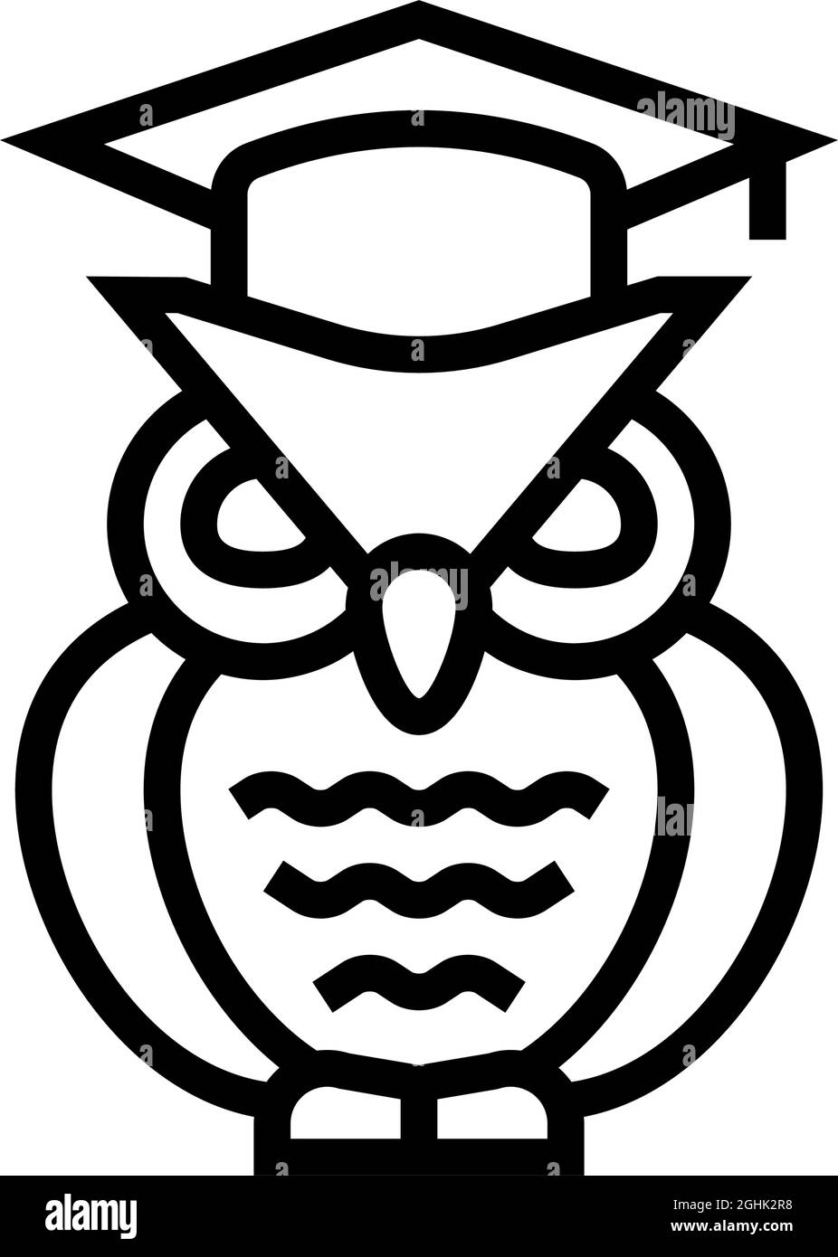 ilustración de vector de icono de línea de búho de sabiduría Imagen Vector  de stock - Alamy