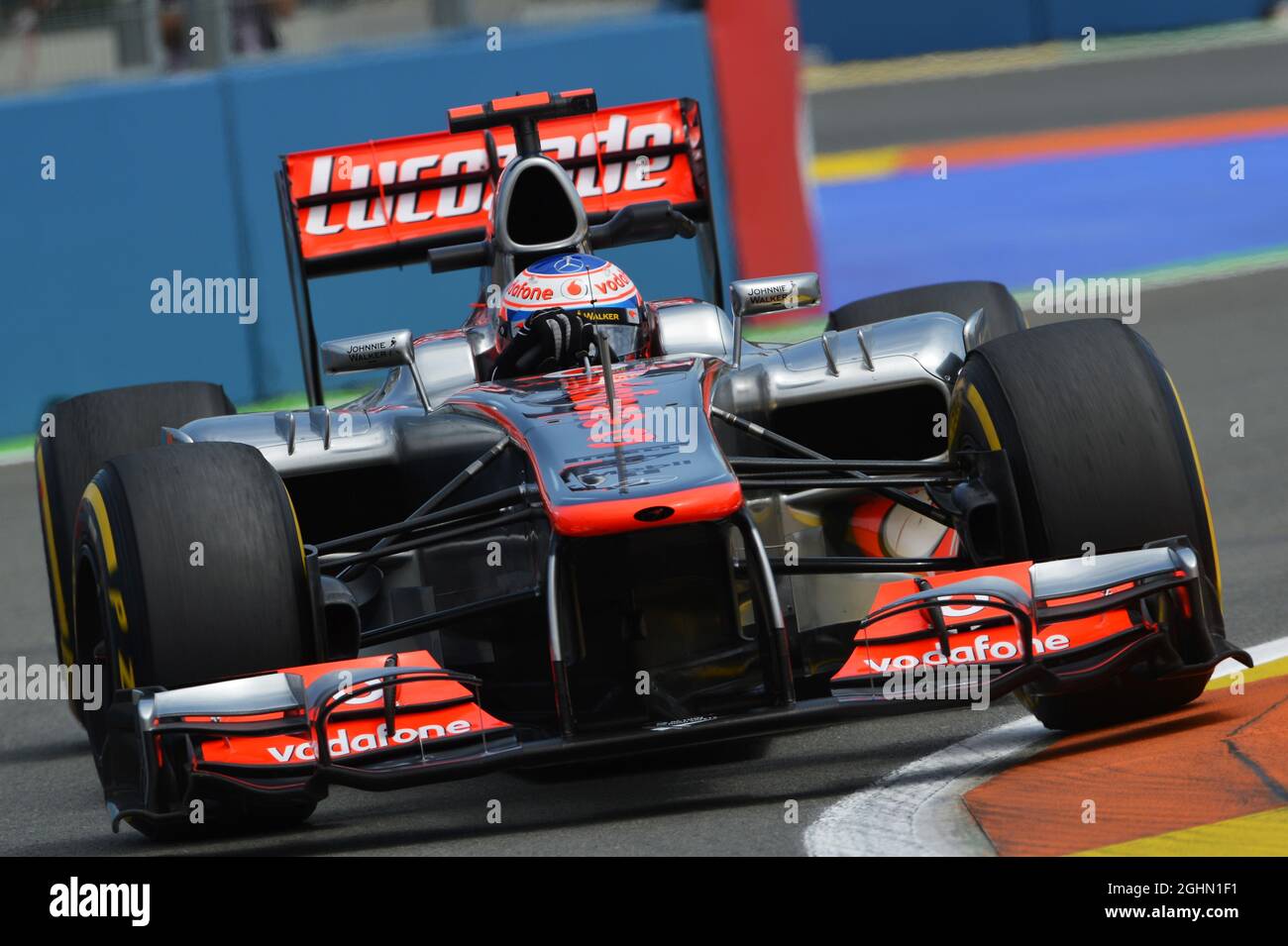 Jenson Button (GBR) McLaren MP4/27. 22.06.2012. Campeonato Mundial Formula  1, Rd 8, Gran Premio Europeo, Valencia, España, Día de práctica Fotografía  de stock - Alamy