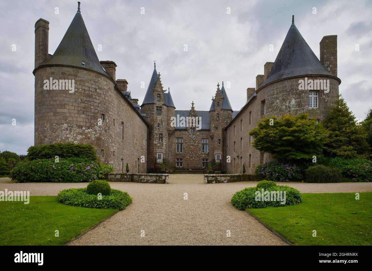 Chateau de Kergrist, Ploubezre, Cotes-d'Armor, Bretaña, Francia Foto de stock