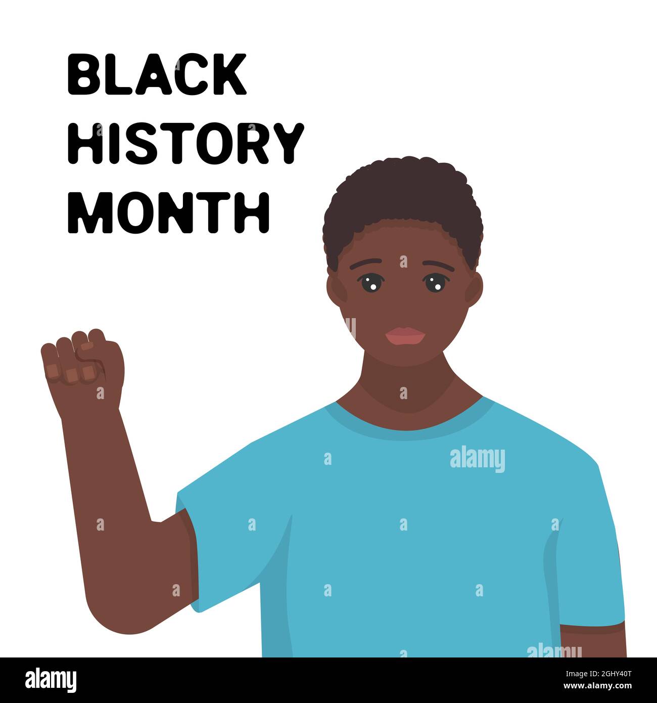 Celebración del mes de la historia negra. Lindo africano joven aislado ilustración vectorial para fondos web, banners, carteles Ilustración del Vector