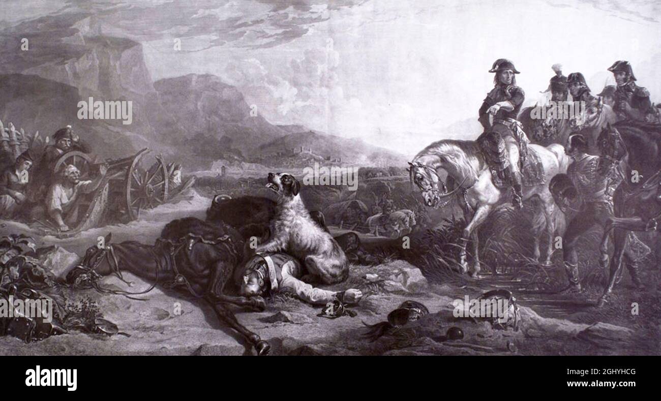 Napoleón Bonaparte en la batalla de Bassano (1796) Foto de stock