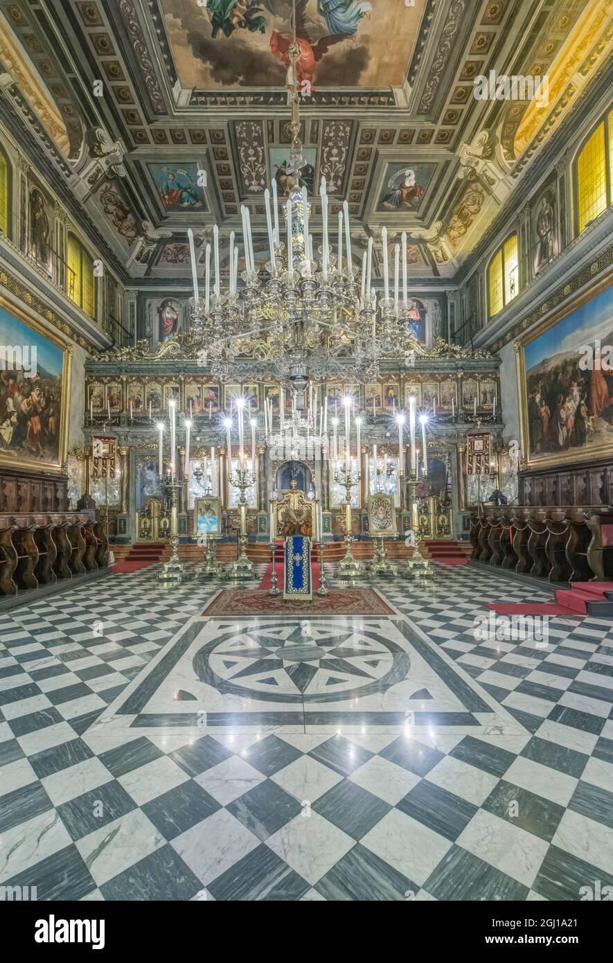Italia, Trieste, Interior de la Iglesia Ortodoxa Griega Foto de stock