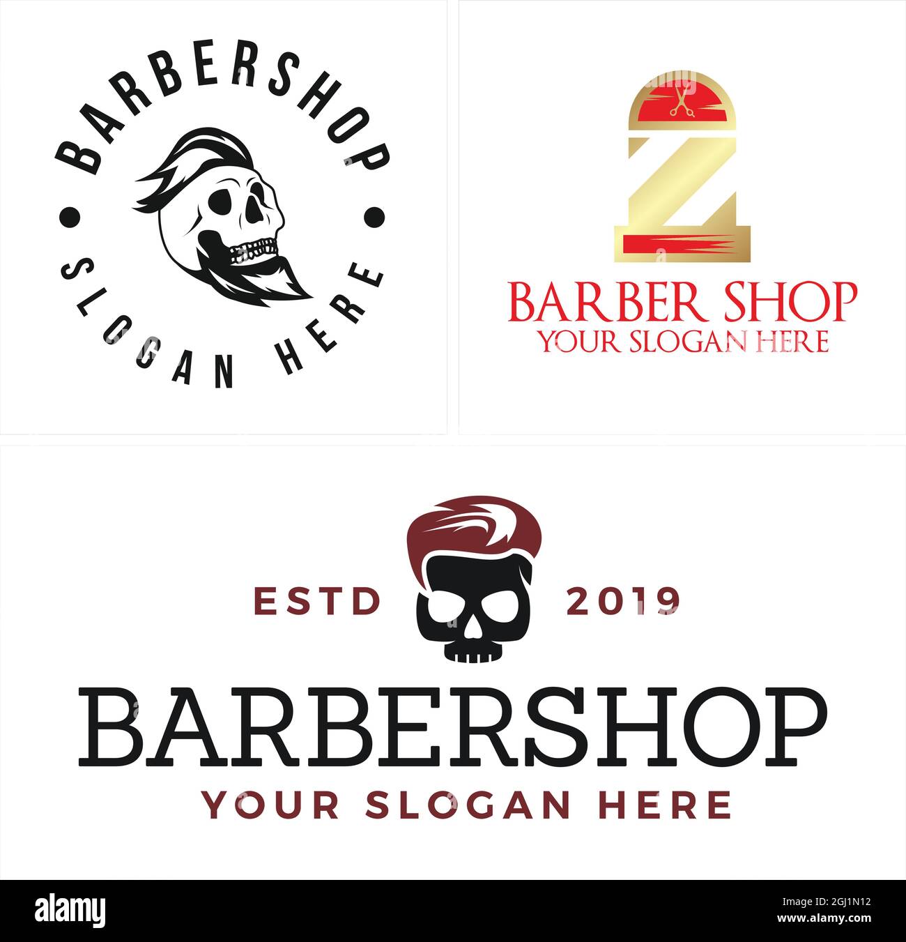 Logo de barbero calavera fotografías e imágenes de alta resolución Alamy