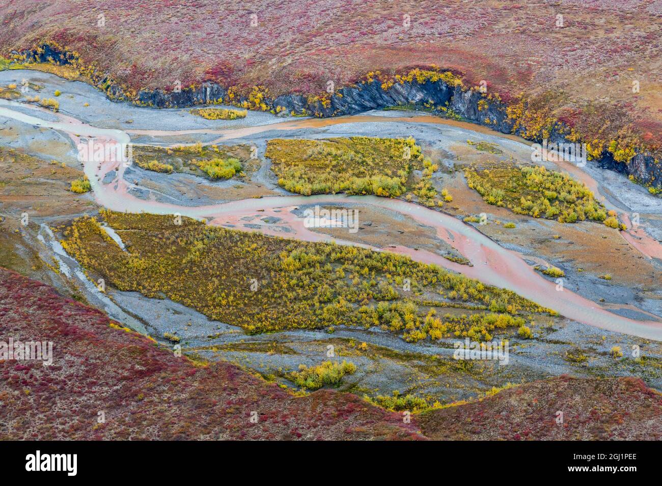 Ee.Uu., Alaska, Brooks, el Arctic National Wildlife Refuge. Antena del Río Ivishak. Crédito: Don Paulson Jaynes / Galería / DanitaDelimont.com Foto de stock