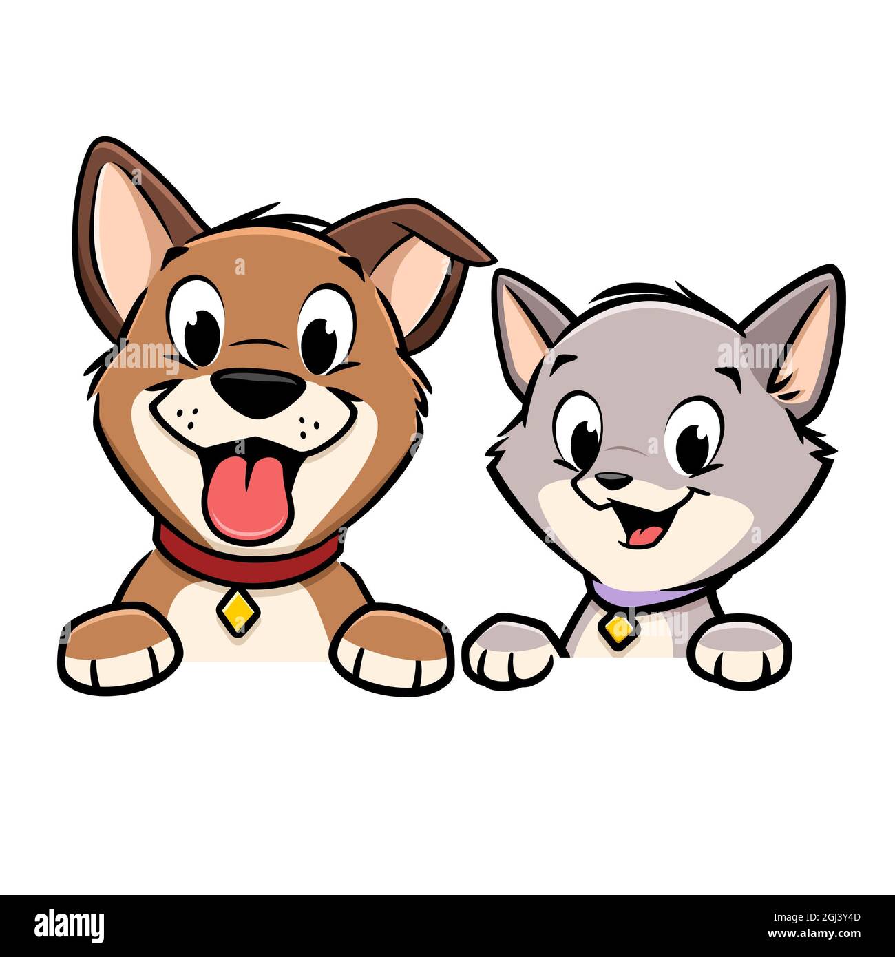 Ilustración de vector de gato de perro de dibujos animados Fotografía de  stock - Alamy