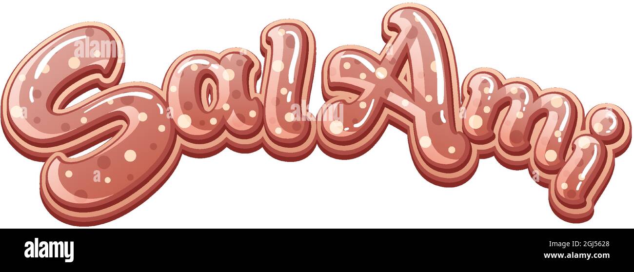 Ilustración de diseño de texto con logotipo de salami Imagen Vector de