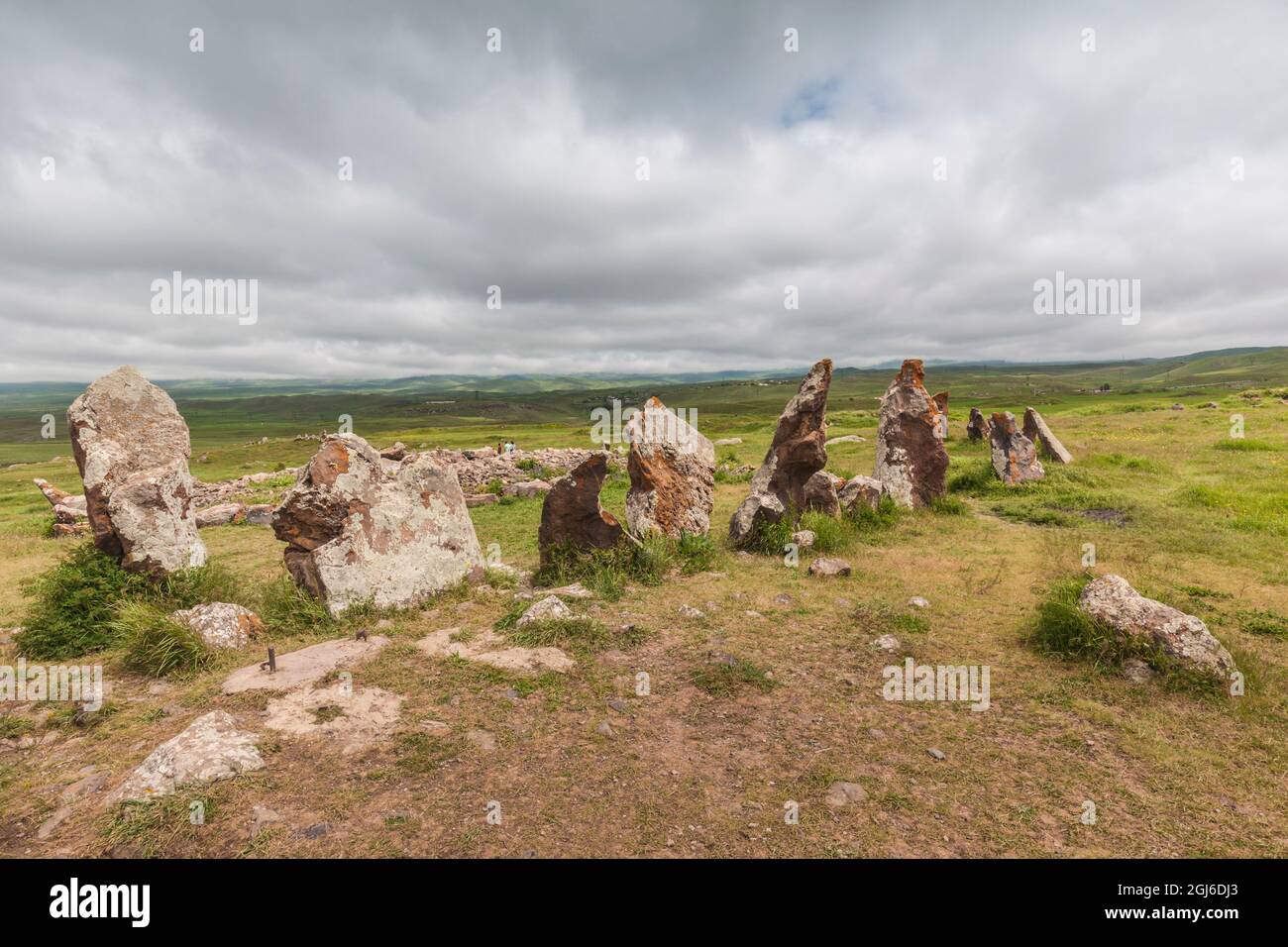 Armenia, Sisian, Carahunge. Piedras arregladas que datan del 3000 a.C. Foto de stock