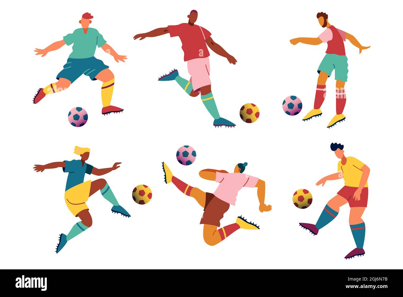 Ilustración de los jugadores de fútbol de dibujos animados Ilustración de  vectores Imagen Vector de stock - Alamy
