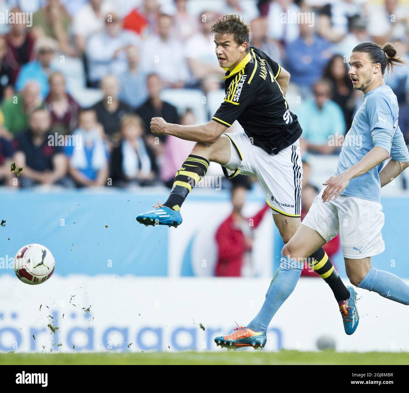 MALMO 2014-05-26 AIK:s Eero Markkanen en acción en un partido entre AIK och  Malmo FF en Swedbank Stadion en Malmo, Suecia 26 de mayo de 2014. Markkanen  ha sido transferido al Real