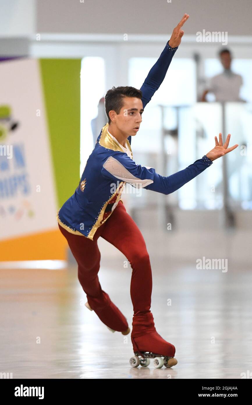 HÉCTOR DIEZ SEVERINO, España, actuando en Junior Free Skating - Programa  gratuito en el Campeonato Europeo de Patinaje Artístico en Roller 2021 en  Play Hall, el 06 de septiembre de 2021 en