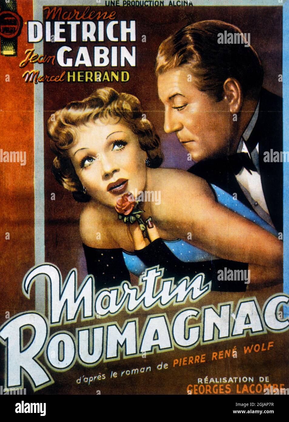 1736124 Martin Roumagnac, dirigido por Georges Lacombe, 1946 (cartel); (add.info.: Martin Roumagnac (la sala de arriba) por Georges Lacombe con Marlene Dietriche y Jean Gabin, 1946.); es posible que algunas obras de este artista estén protegidas por derechos de terceros en algunos territorios. Foto de stock