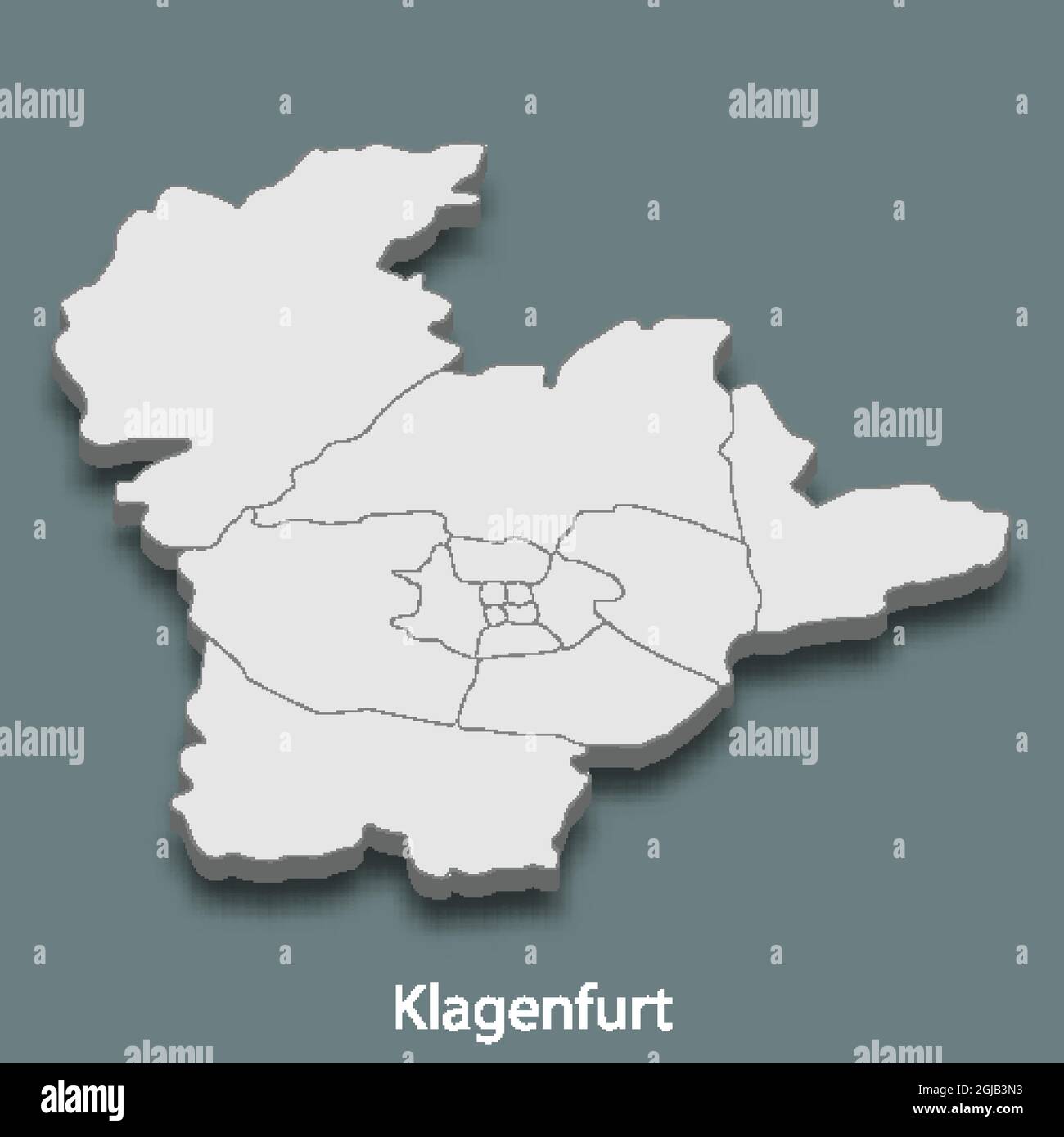 3d Mapa Isométrico De Klagenfurt Es Una Ciudad De Austria Ilustración Vectorial Imagen Vector 0986