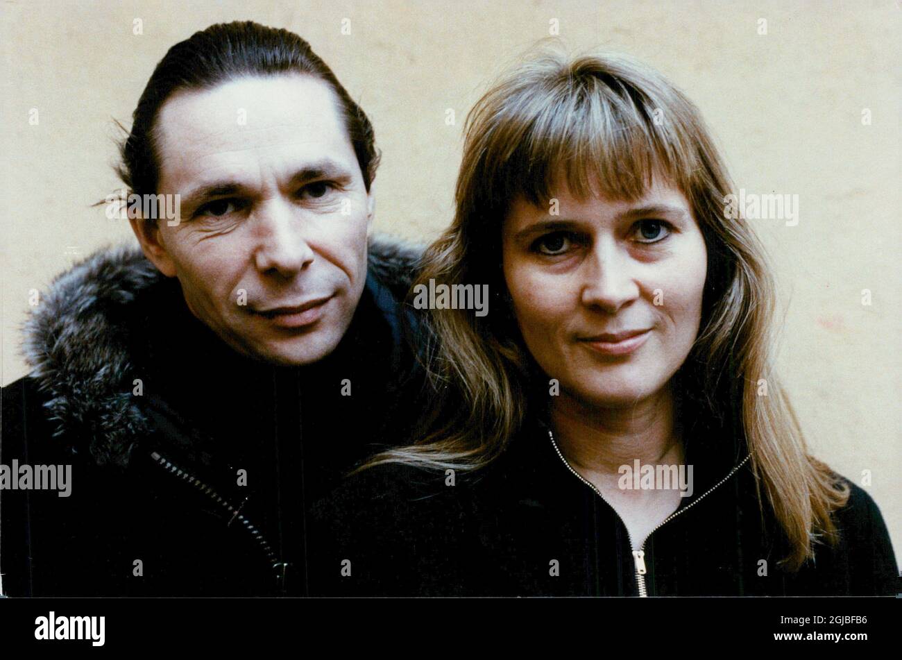 1989-02-14 Katarina Frostenson y Jean Claude Arnault, miembro de la  Academia Sueca, en la cena del Nobel Kings en el Palacio Real Foto:  Maj-Britt Rehnstrom / SVD / TT / KOD 12014