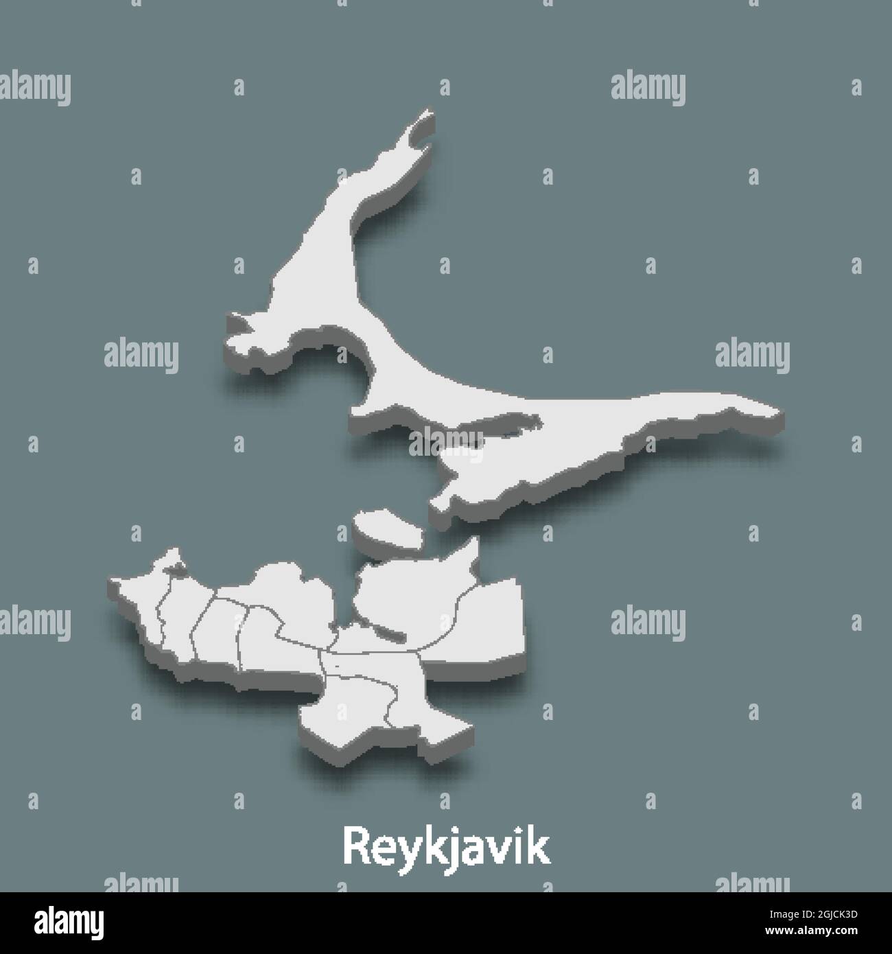 3d Mapa Isométrico De Reykjavik Es Una Ciudad De Islandia Ilustración Vectorial Imagen Vector 9096