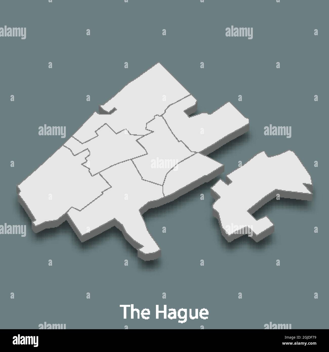 3D Mapa isométrico de La Haya es una ciudad de Holanda, ilustración vectorial Ilustración del Vector
