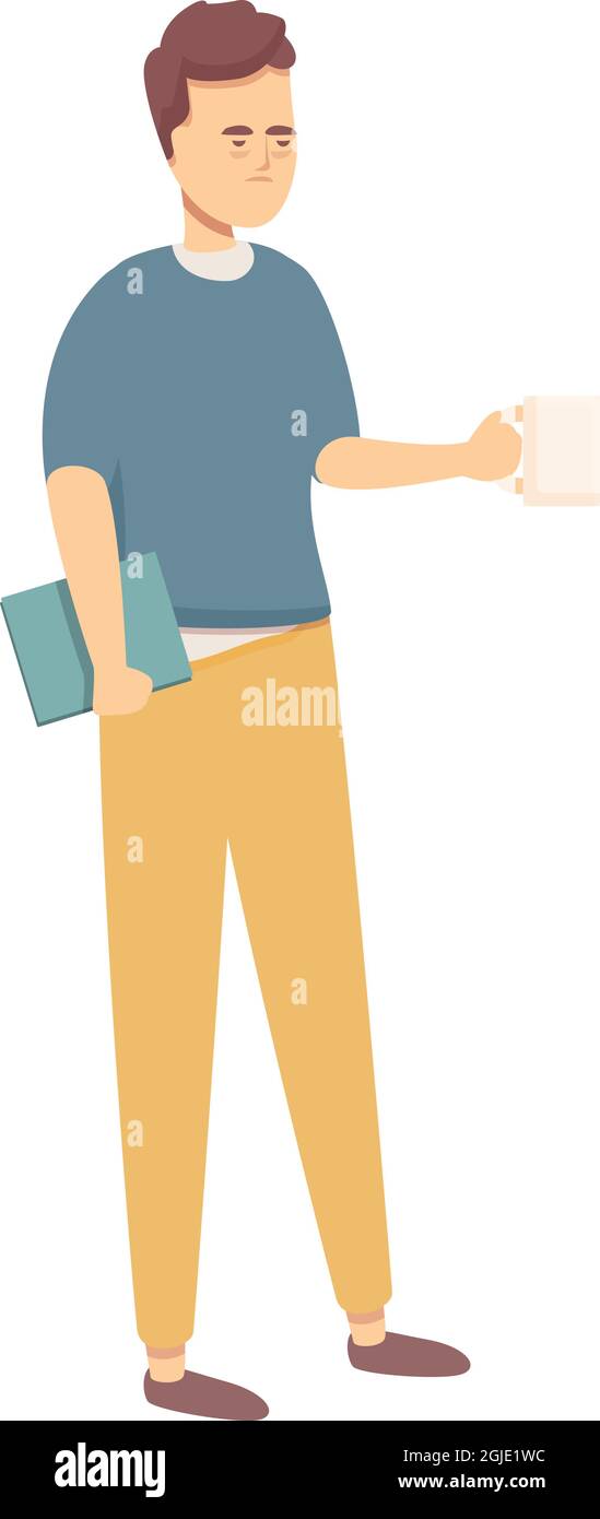Icono de trabajador cansado vector de dibujos animados. Agotamiento del trabajo. Hombre soñoliento Ilustración del Vector