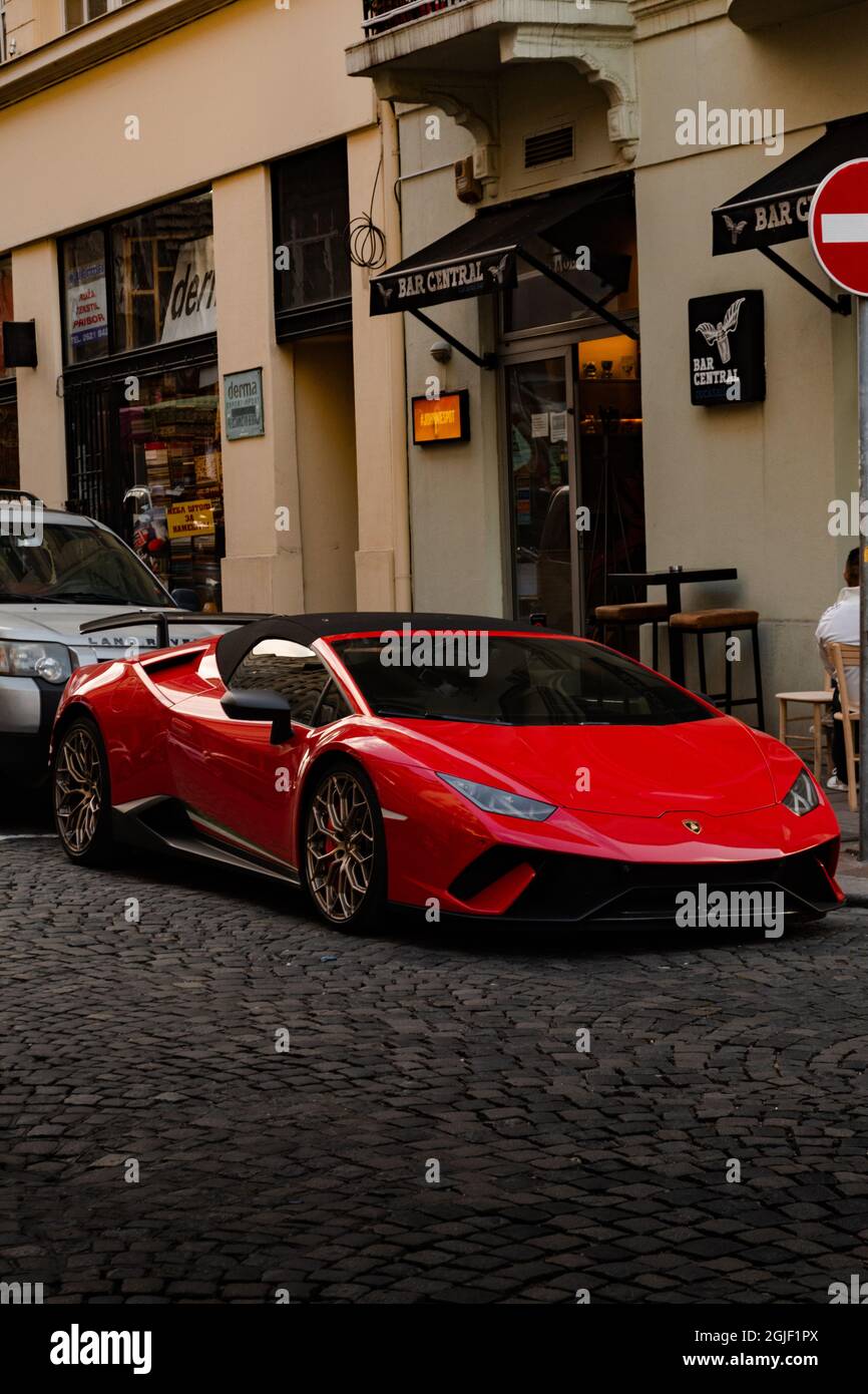 Lamborghini Huracan Performante en hermoso color rojo Foto de stock