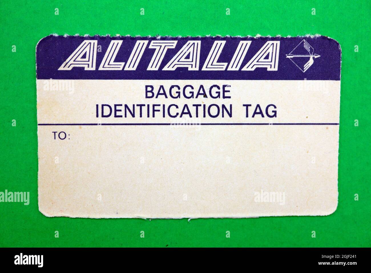Alitalia Airlines, etiqueta de de Fotografía de stock - Alamy