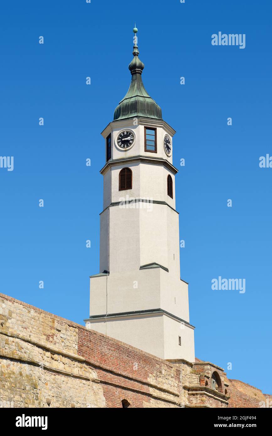 La Torre Sahat, Fortaleza de Belgrado, Kalemegdan, Belgrado, Serbia Foto de stock