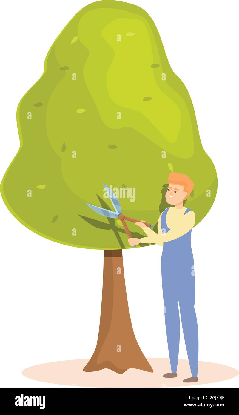 Vector de dibujo animado de icono de hoja recortada de árbol. Cobertura de  jardín. Trabajador de pasto Imagen Vector de stock - Alamy