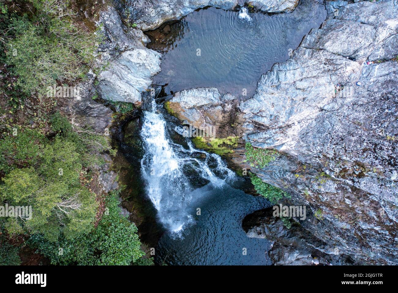 vista aérea de la cascada Foto de stock