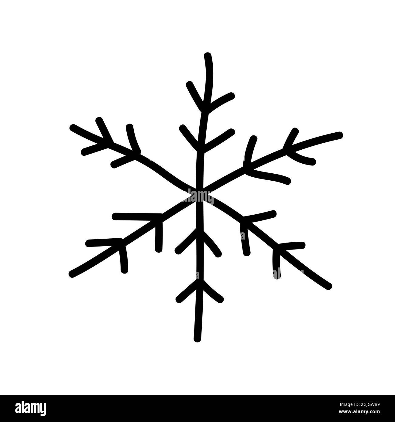 Vector copo de nieve, dibujo simple. Elemento para diseño. Plantilla de  logotipo de estilo de trazado de líneas con copo de nieve. Aislado sobre  fondo blanco. Chr. Minimalista Imagen Vector de stock -