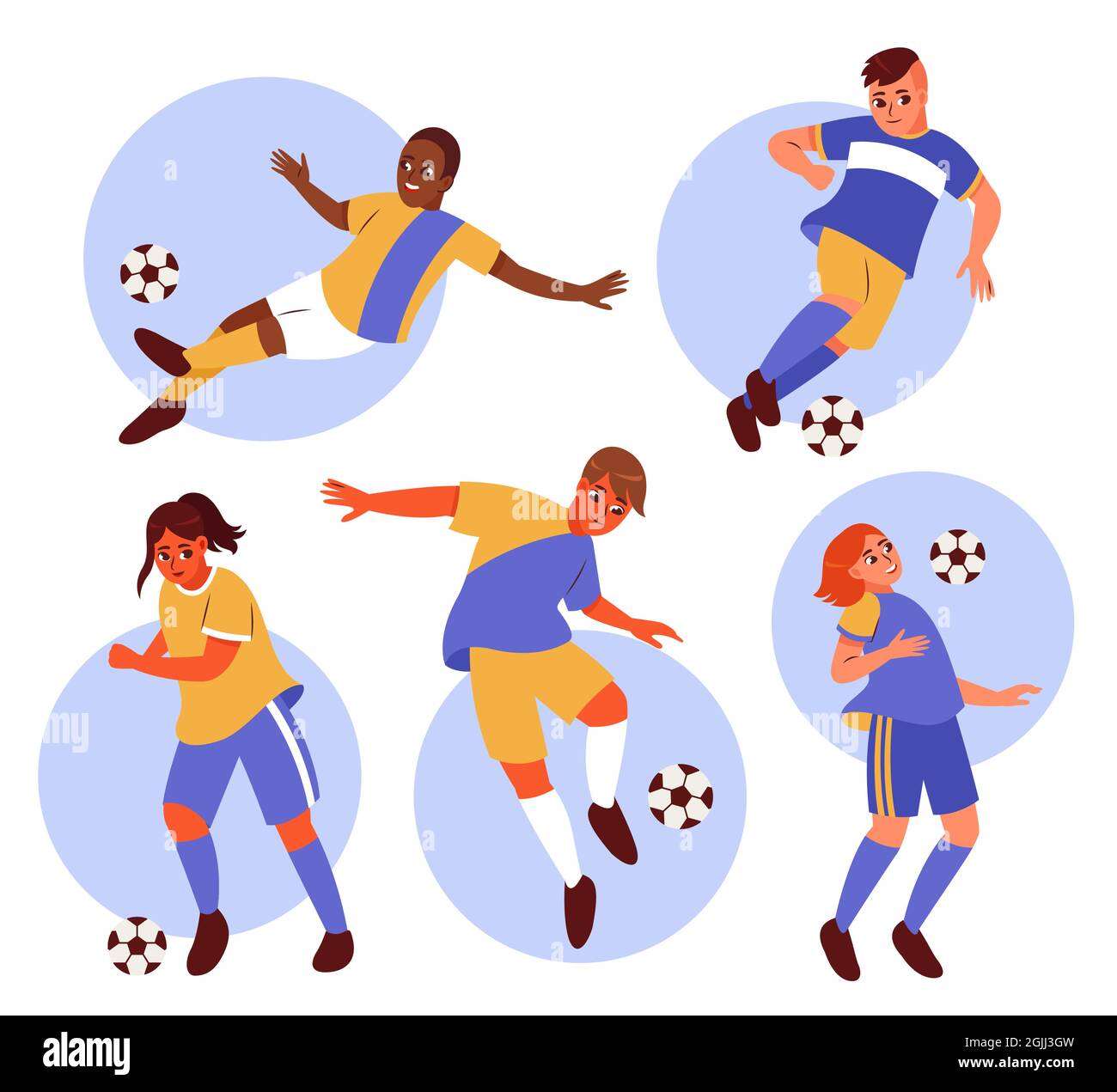 Entrenamiento de jugadores de fútbol de dibujos animados Ilustración  vectorial Imagen Vector de stock - Alamy