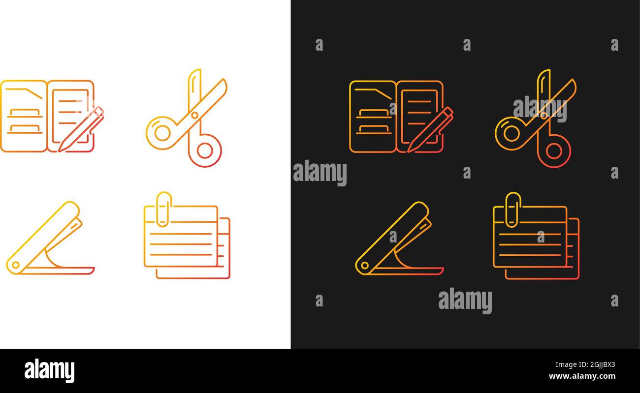 Los diseños de fondo de Office proporcionan iconos de degradado  establecidos para los modos oscuro y claro Imagen Vector de stock - Alamy