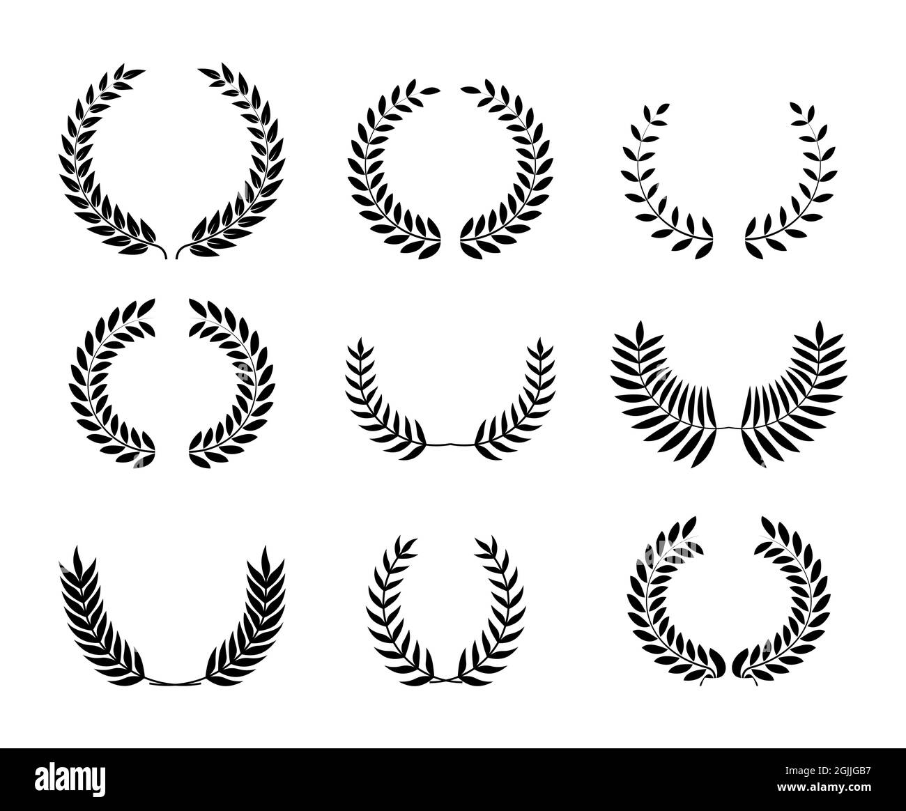 Corona de hojas de laurel Imágenes de stock en blanco y negro Alamy