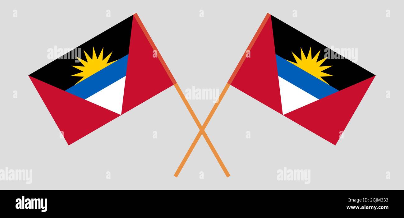 Banderas cruzadas de Antigua y Barbuda Ilustración del Vector