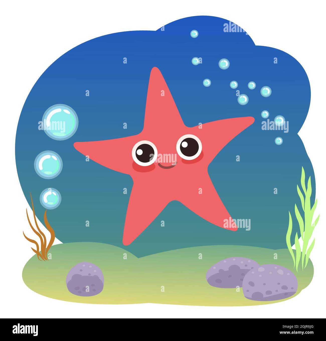 Icono de estrella de mar en estilo de dibujos animados aislado sobre fondo  blanco Fotografía de stock - Alamy