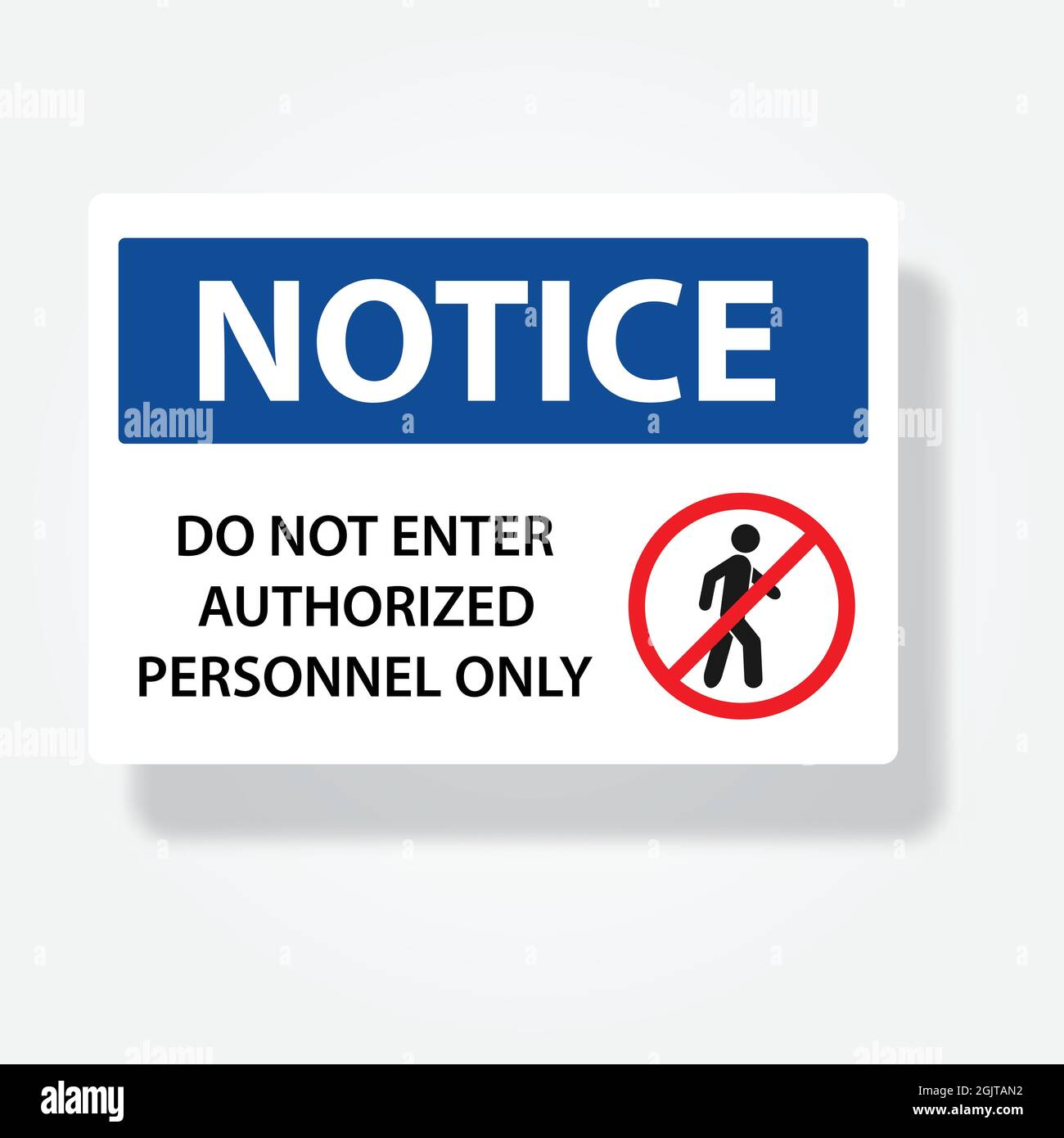 Área restringida Símbolo de personal autorizado Sin acceso, sin entrada, signo de prohibición con icono de hombre vectorial para diseño gráfico, logotipo, sitio web, social Ilustración del Vector