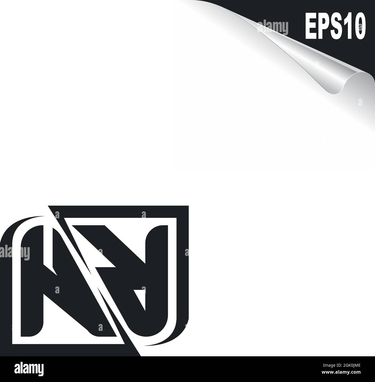 Diseño inicial del logotipo NR con estilo Shape, logotipo de marca empresarial. Ilustración del Vector