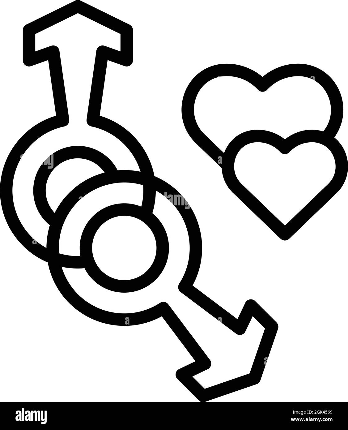 Vector de contorno de icono de estereotipo de amor. Discriminación de género.  Familia no tradicional Imagen Vector de stock - Alamy
