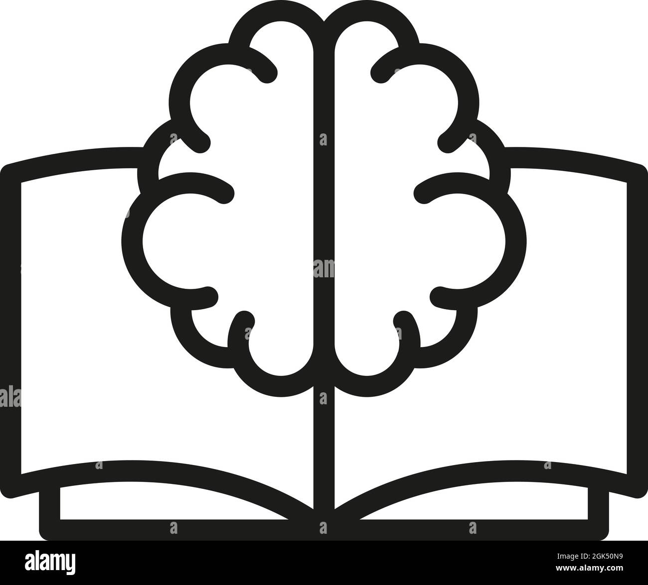 Vector de contorno de icono de memoria de entrenamiento. Cerebro humano. Equilibrio mental Ilustración del Vector