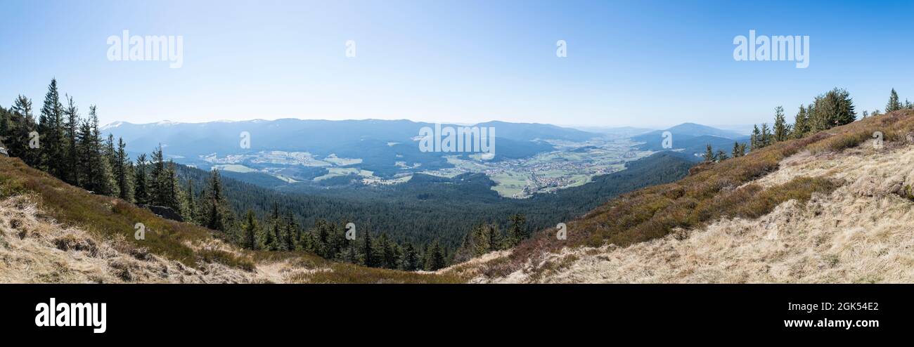 Aussicht ins Lamer Tal, Vista del valle de Lamer Foto de stock