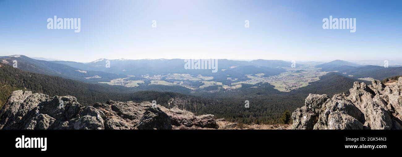 Aussicht ins Lamer Tal, Vista del valle de Lamer Foto de stock