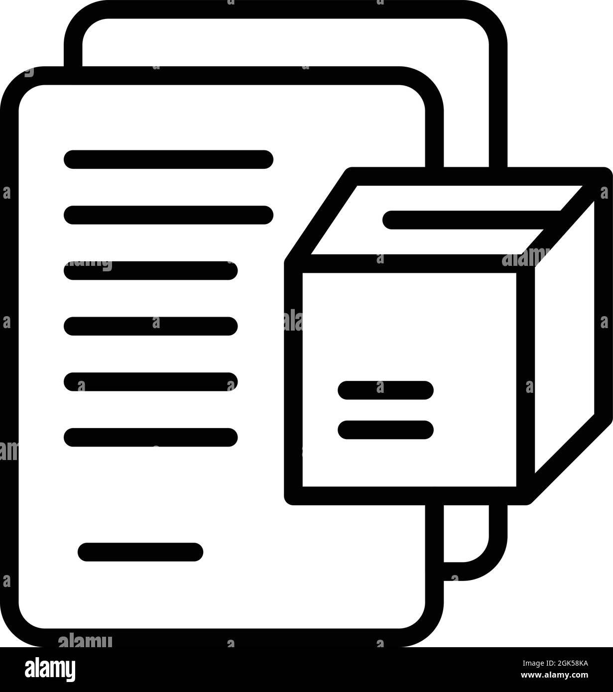 Vector de contorno de icono de archivos de paquete. Caja de entrega. Envío  del paquete Imagen Vector de stock - Alamy