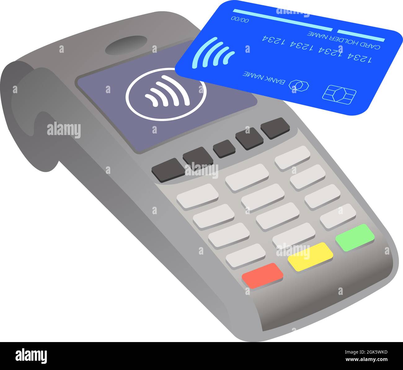 Lector de tarjetas de pago sin contacto tarjeta de crédito azul ilustración de stock vectorial Ilustración del Vector