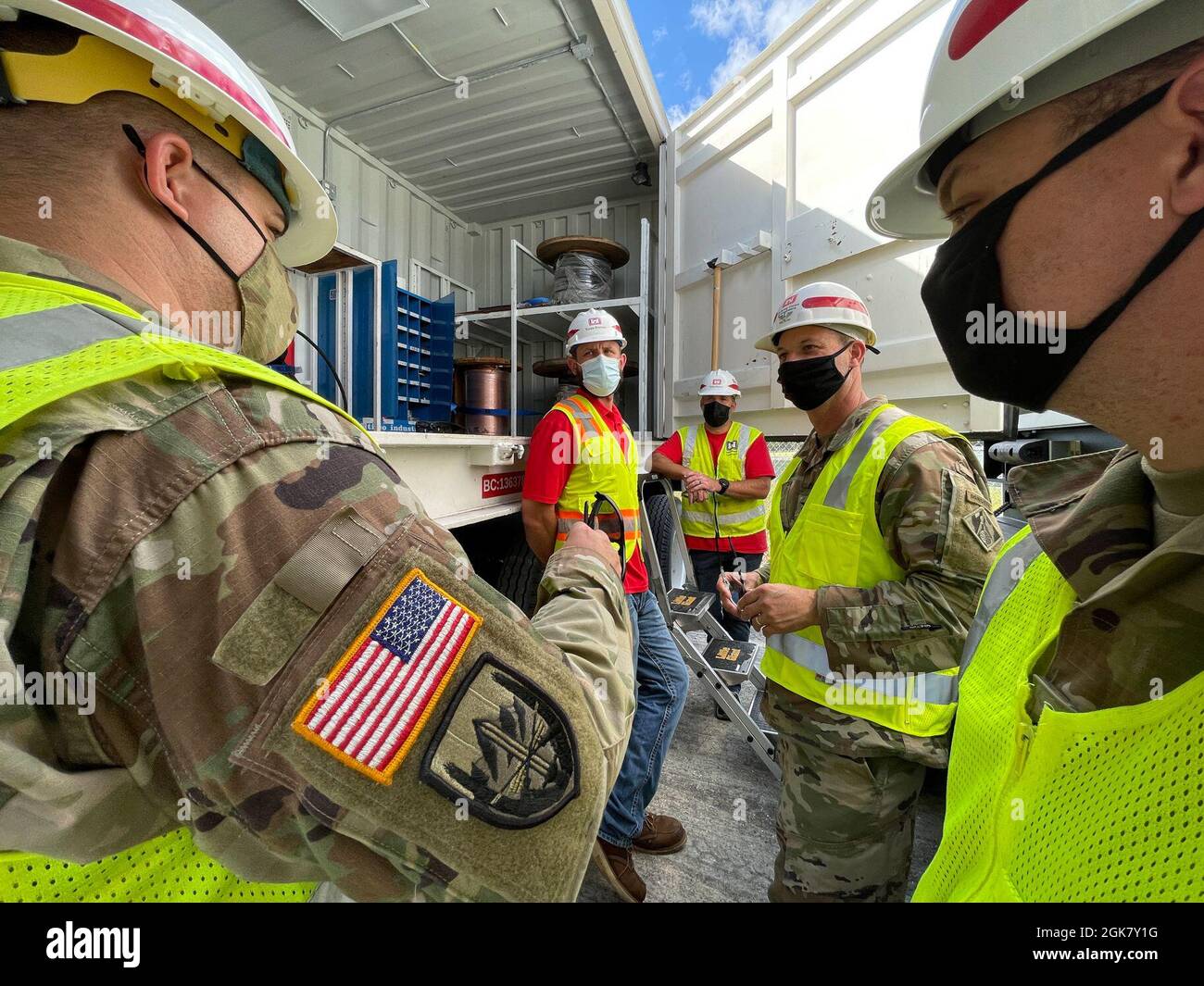 Miembros del Cuerpo de Ingenieros del Ejército de los Estados Unidos Foto de stock