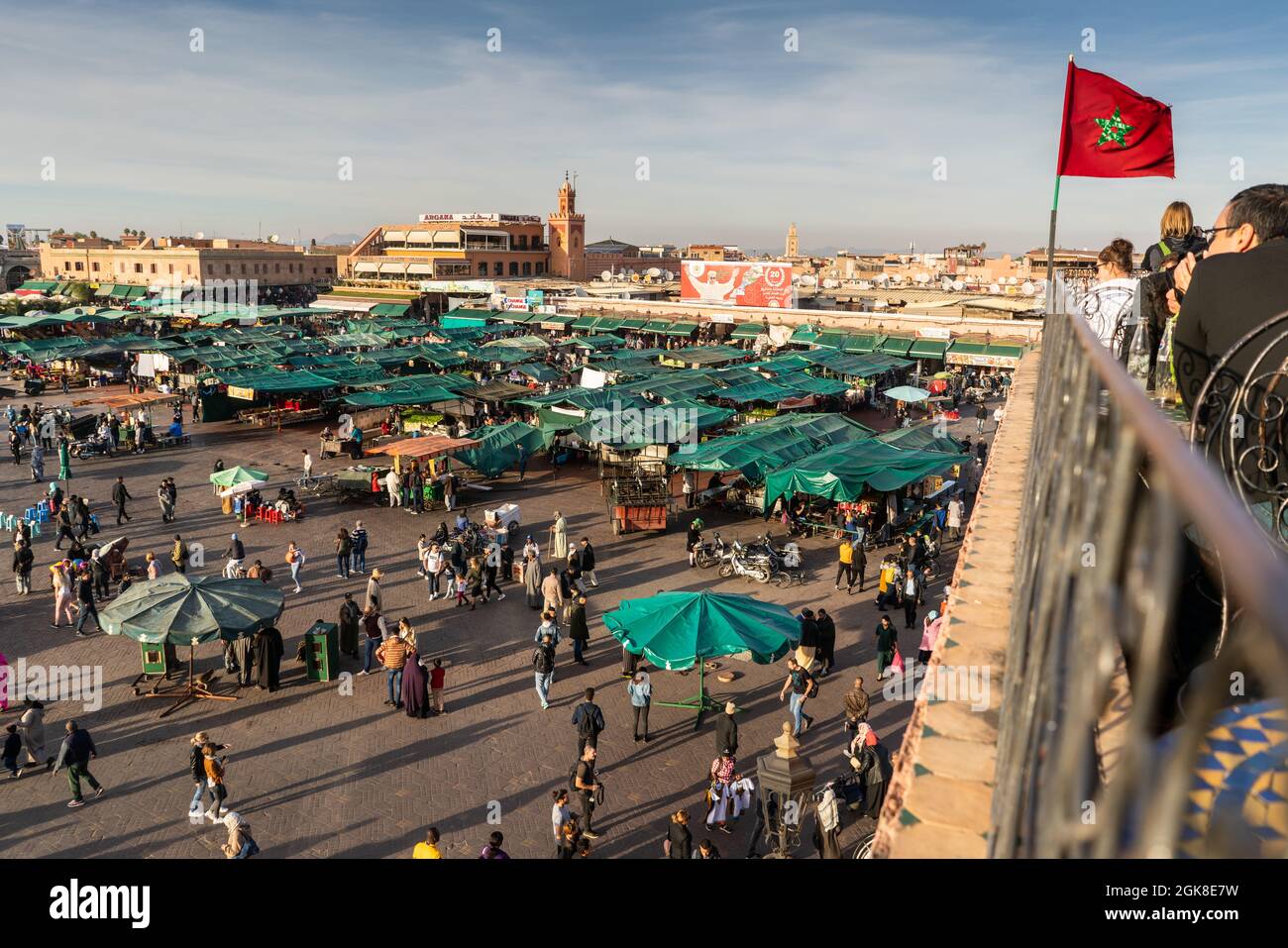 Jamaa El Fna, Marrakech, Marruecos, África. Foto de stock