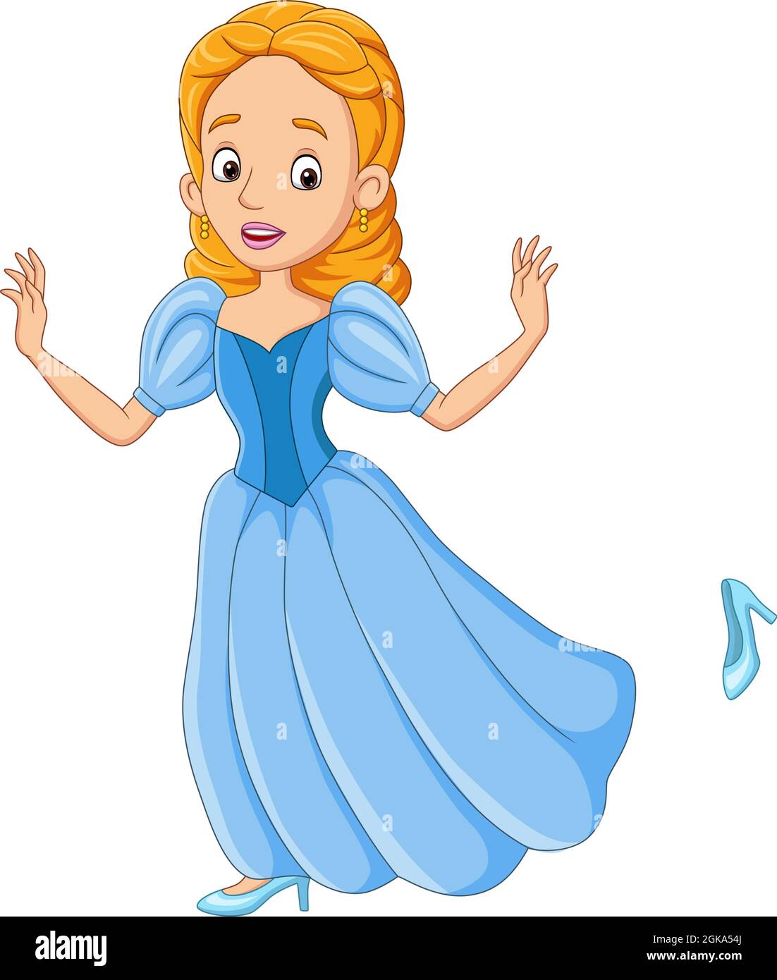 Dibujos animados cenicienta princesa con sus zapatos Imagen Vector de stock  - Alamy
