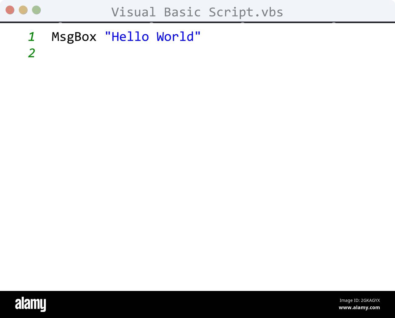 Ejemplo de programa Hello World del lenguaje de secuencias de comandos ... image.
